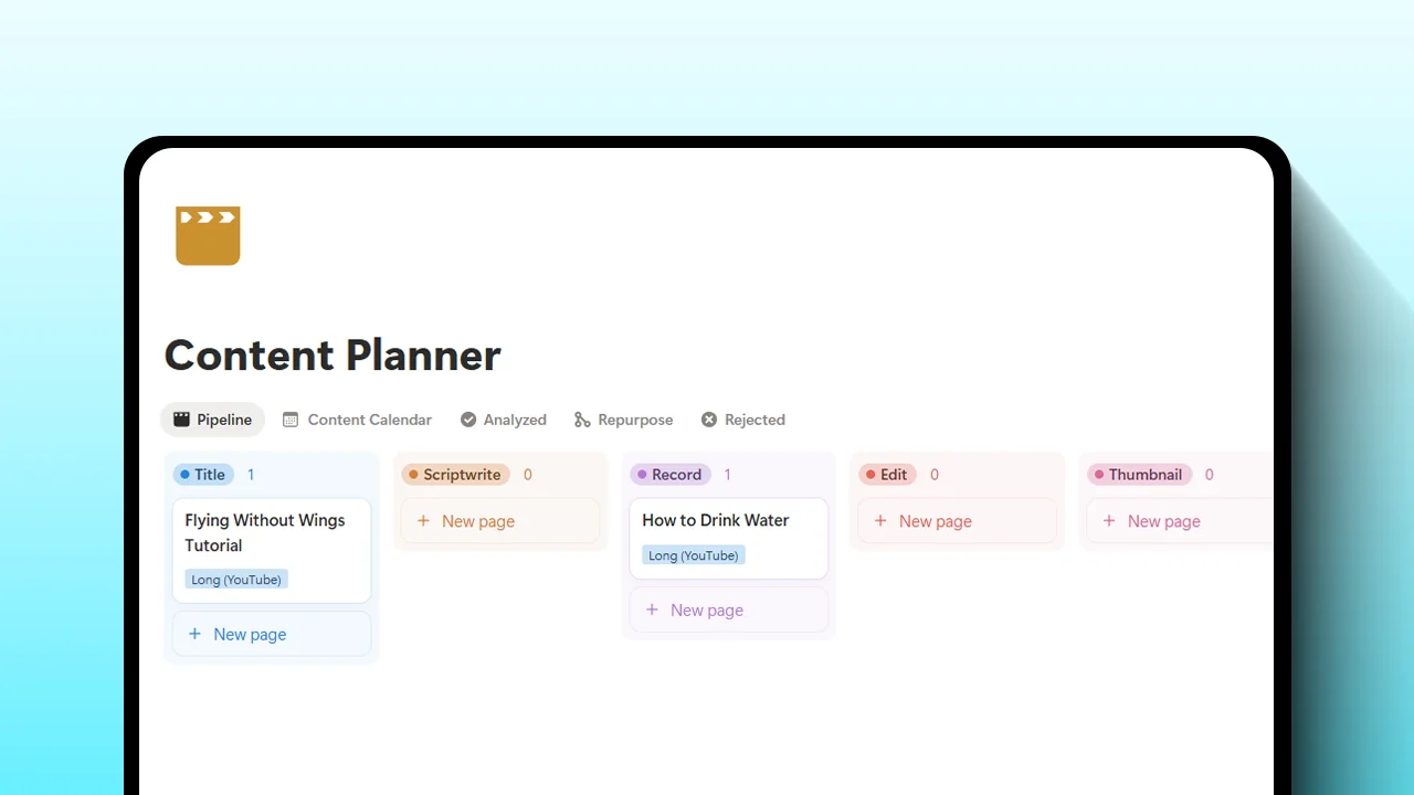 Content Planner system preview